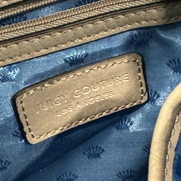 Juicy Couture Gray Leather with Royal Blue Interior Shoulder Purse - Picture 7 of 15